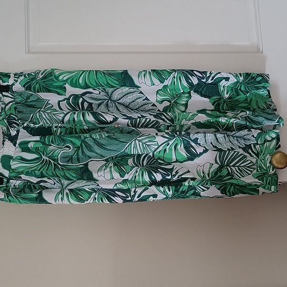 Jane and Delancey Pants - Jane + Delancy Green Leaf Print Women's Wide Leg Pants In Size Large